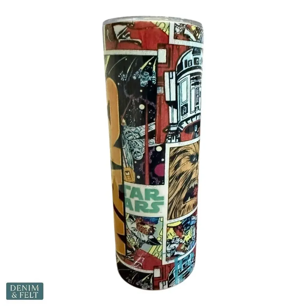 Star Wars 20oz Skinny Tumbler‎ Stainless Steel Cup Lid Straw Cleaner NEW
